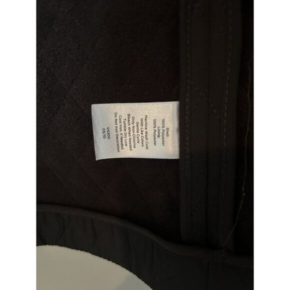 Talbots Brown Quilted Vest Corduroy Collar Petite M Sleeveless Button Up Jacket - Picture 6 of 6